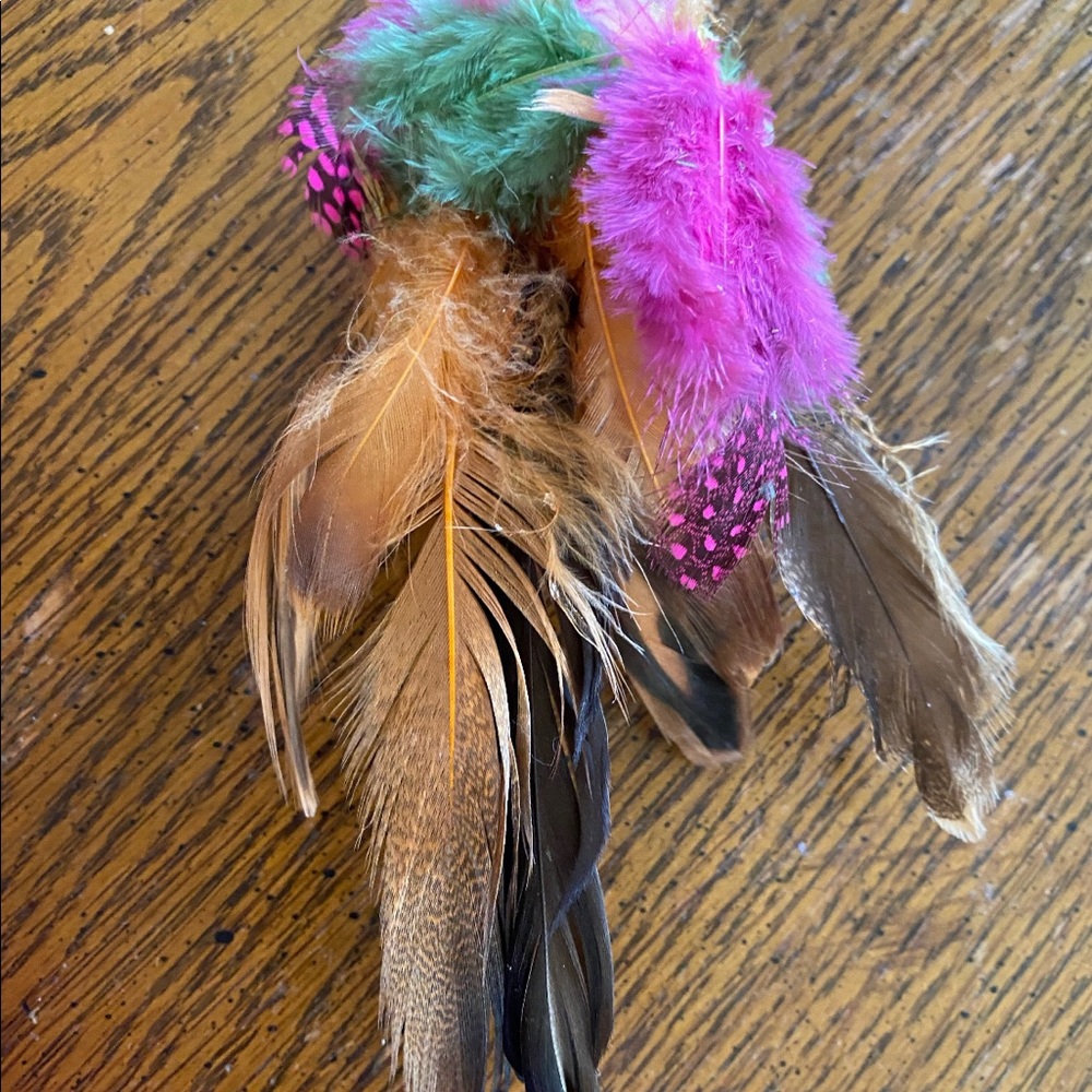 Needle felted feather cat ball toy